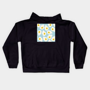 Fried eggs breakfast blue Kids Hoodie